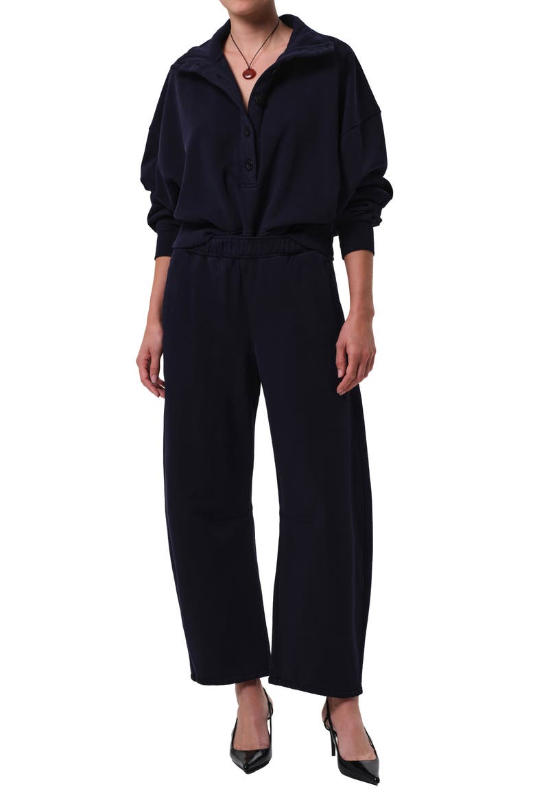 Mirelle Oversize Henley Sweatshirt, Alternate, color, NAVY