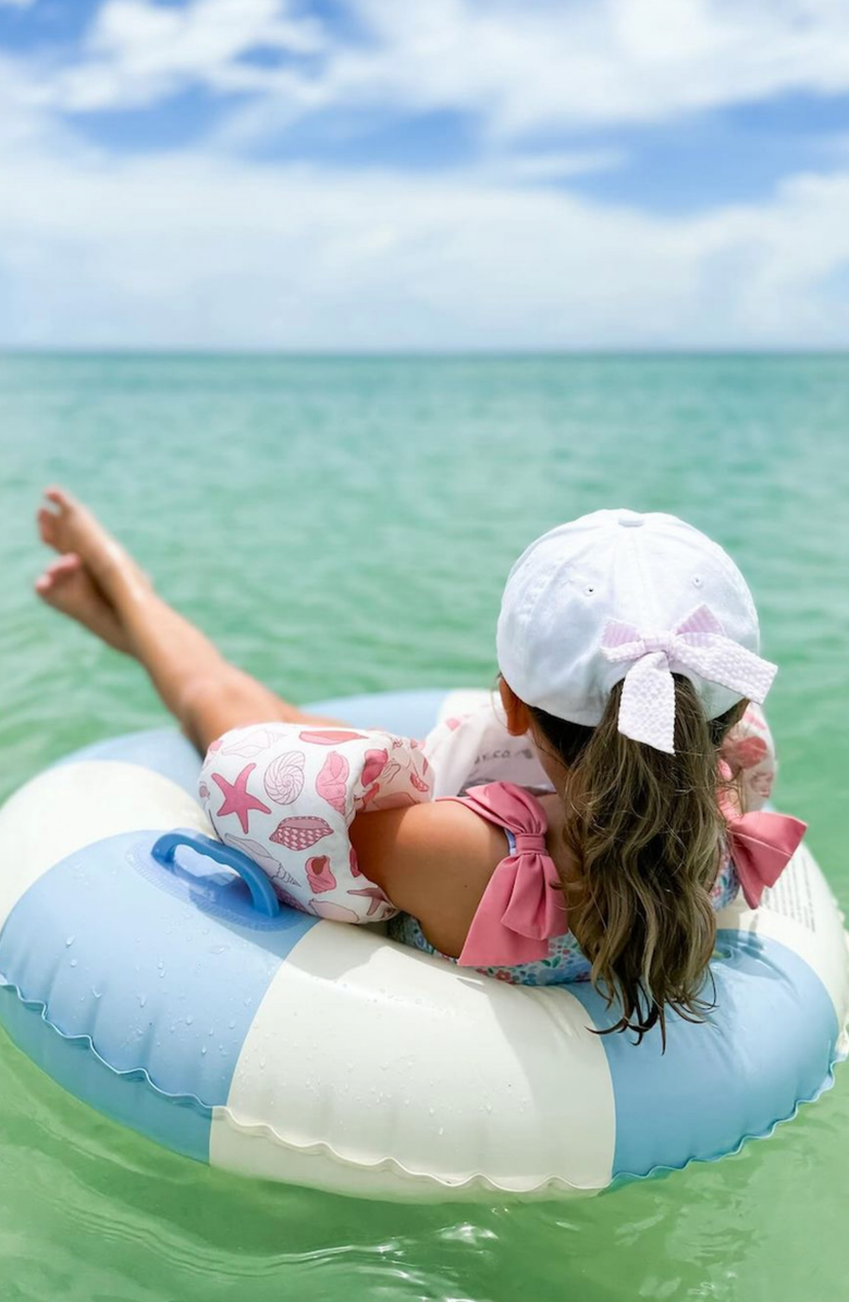 Bits & Bows Palm Tree Twill Bow Baseball Hat, Alternate, color, White