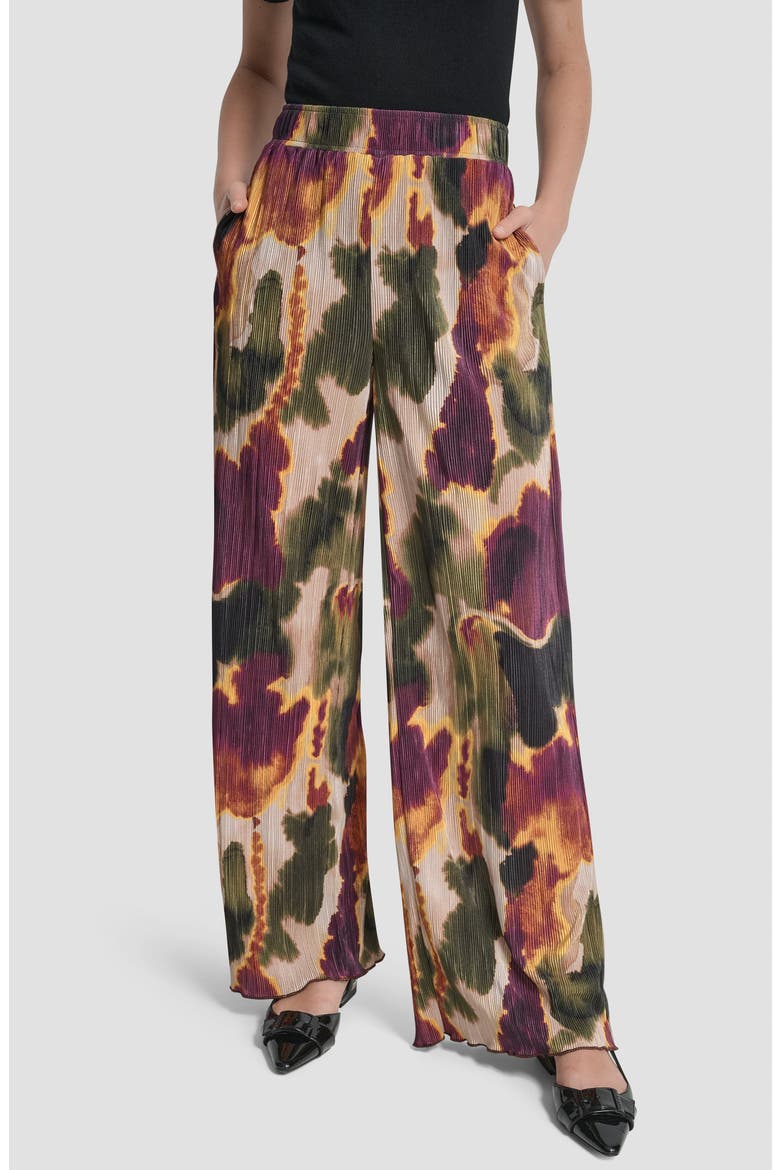 Plissé Wide Leg Pants, Main, color, INK DIFFUSION