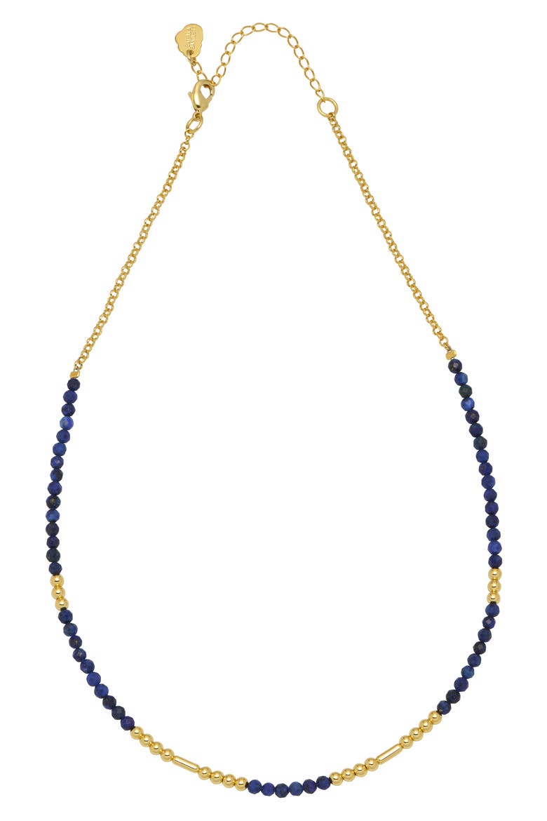 Faceted Lapis Beaded Necklace, Main, color, BLUE AND GOLD