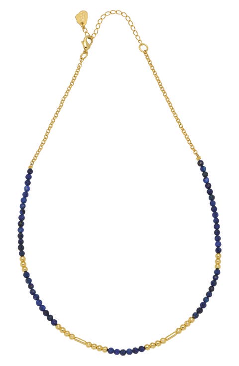 Faceted Lapis Beaded Necklace