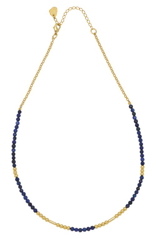 Estella Bartlett Faceted Lapis Beaded Necklace In Gold