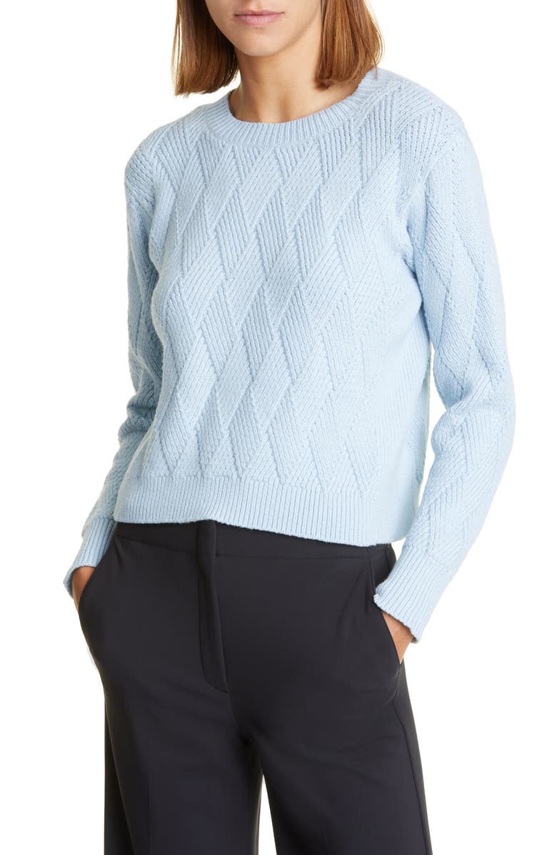 Club Monaco Diamond Stitch Crewneck Sweater, Main, color, 