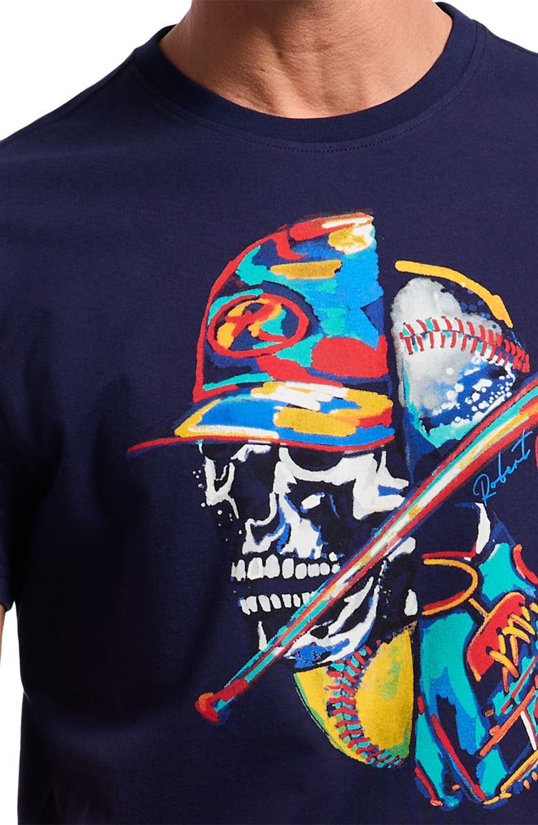 Robert Graham Skull Slugger Cotton Graphic T-Shirt, Alternate, color, 