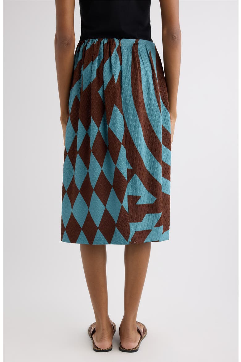 Saronga Geometric Print Silk Skirt, Alternate, color, RAF