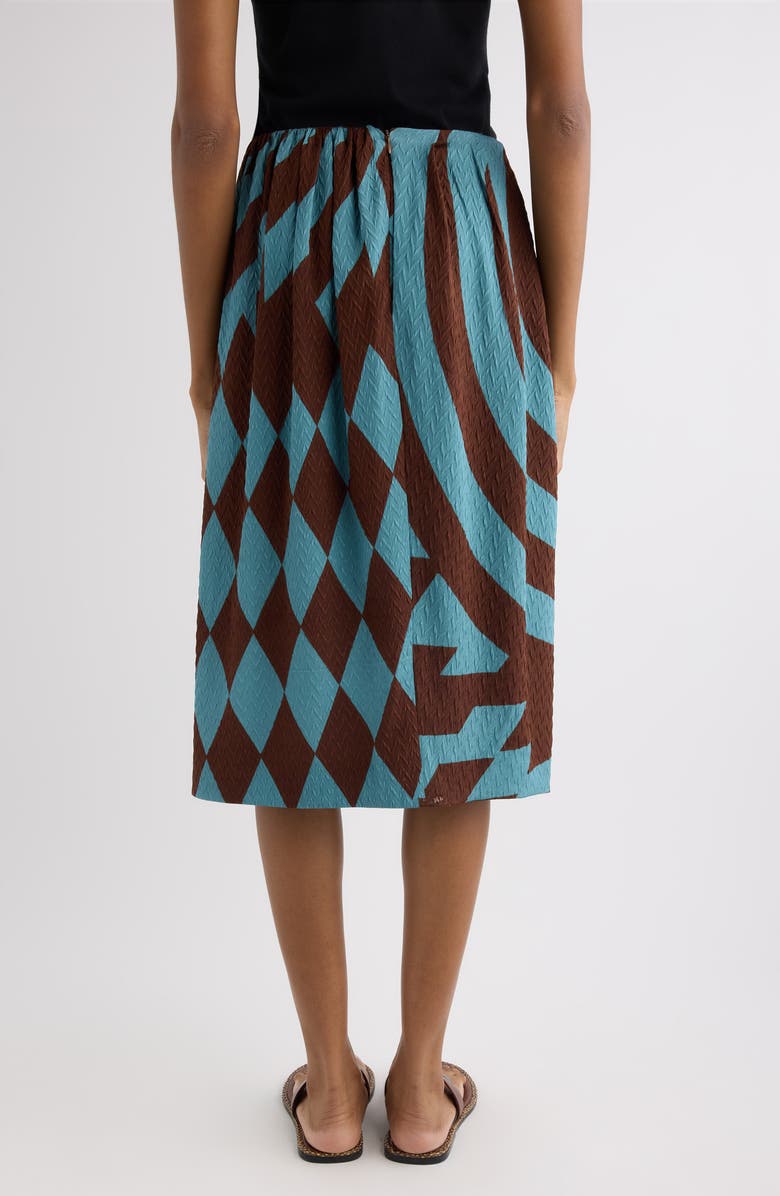 Dries Van Noten Saronga Geometric Print Silk Skirt, Alternate, color, Raf