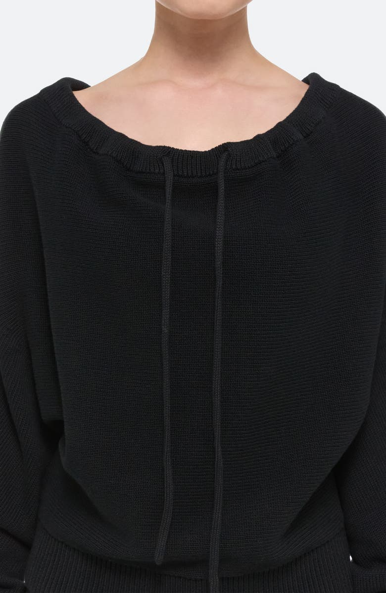 Helmut Lang Organic Cotton Drawstring Neck Sweater, Alternate, color, 