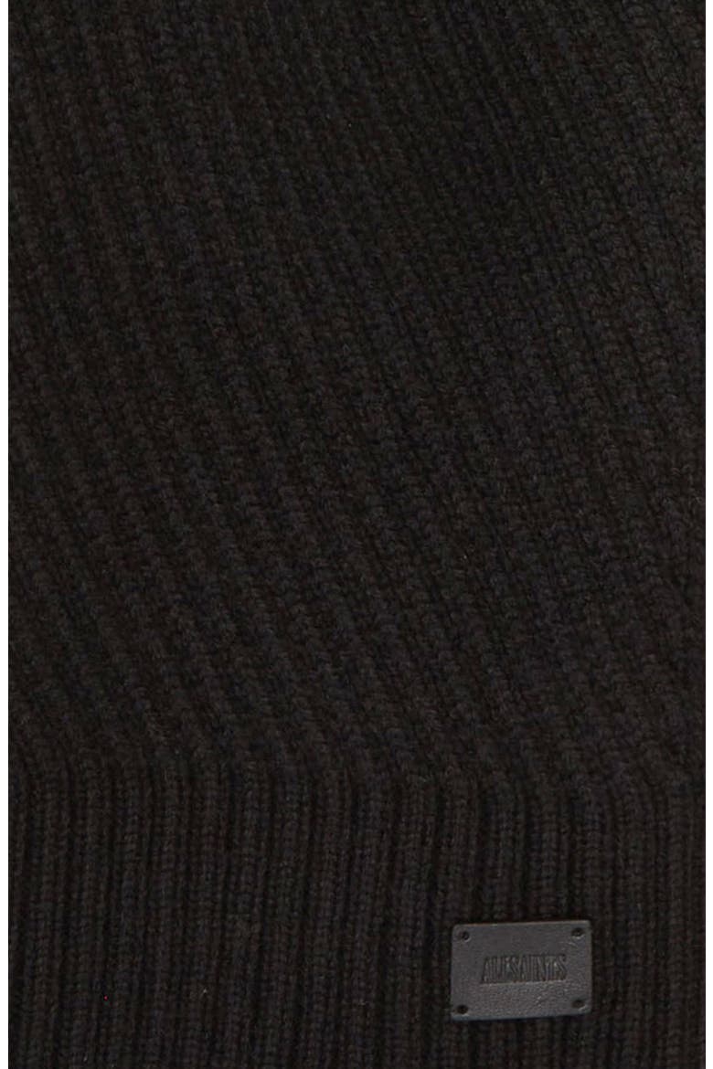 Traveling Rib Knit Scarf, Alternate, color, BLACK