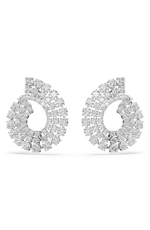 Matrix Crystal Frontal Hoop Earrings