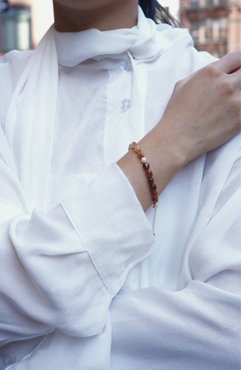 Argento Vivo Sterling Silver Neutral Beaded Bracelet, Alternate, color, Gold