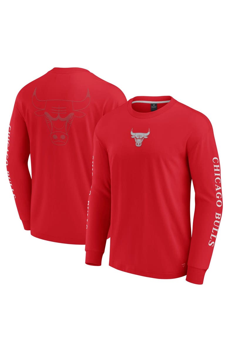 FANATICS Men's Fanatics Red Chicago Bulls Elements Strive Long Sleeve T-Shirt, Main, color, Red
