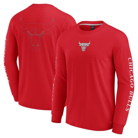 Men's Fanatics Red Chicago Bulls Elements Strive Long Sleeve T-Shirt