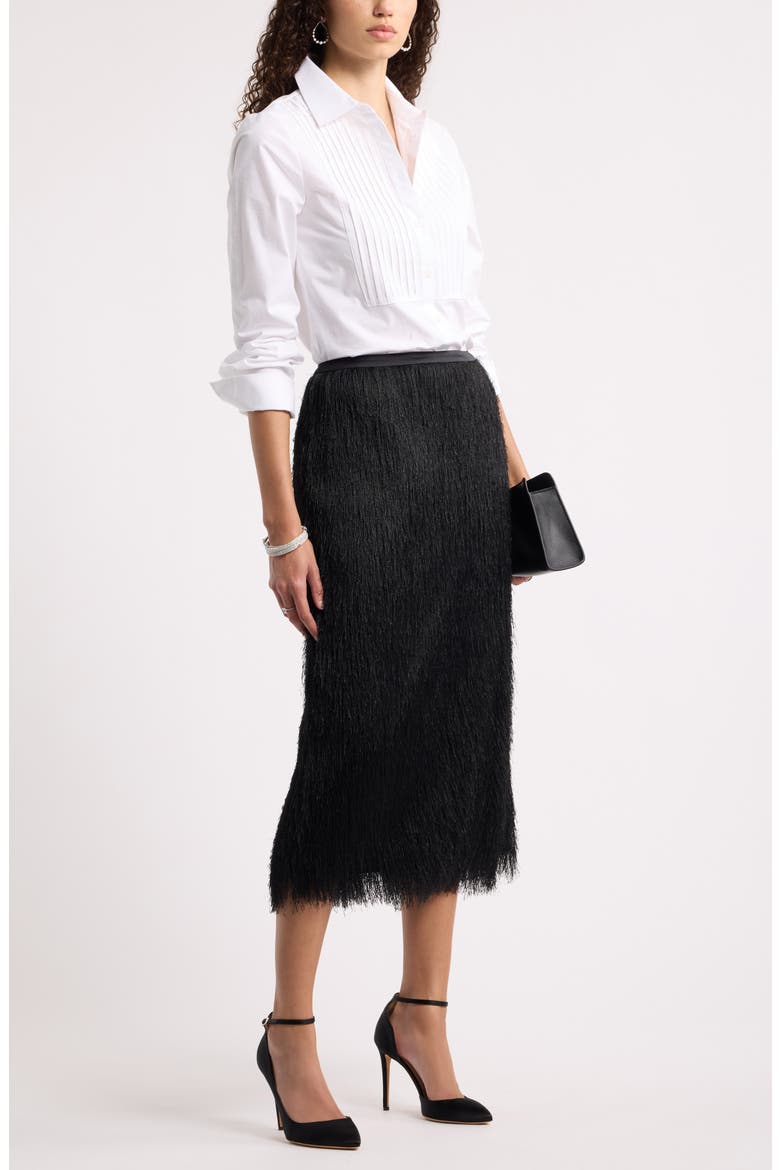 Fringe Column Midi Skirt, Alternate, color, BLACK