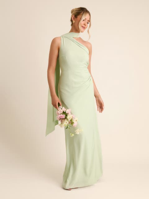 One Shoulder Chiffon Bridesmaid Dress