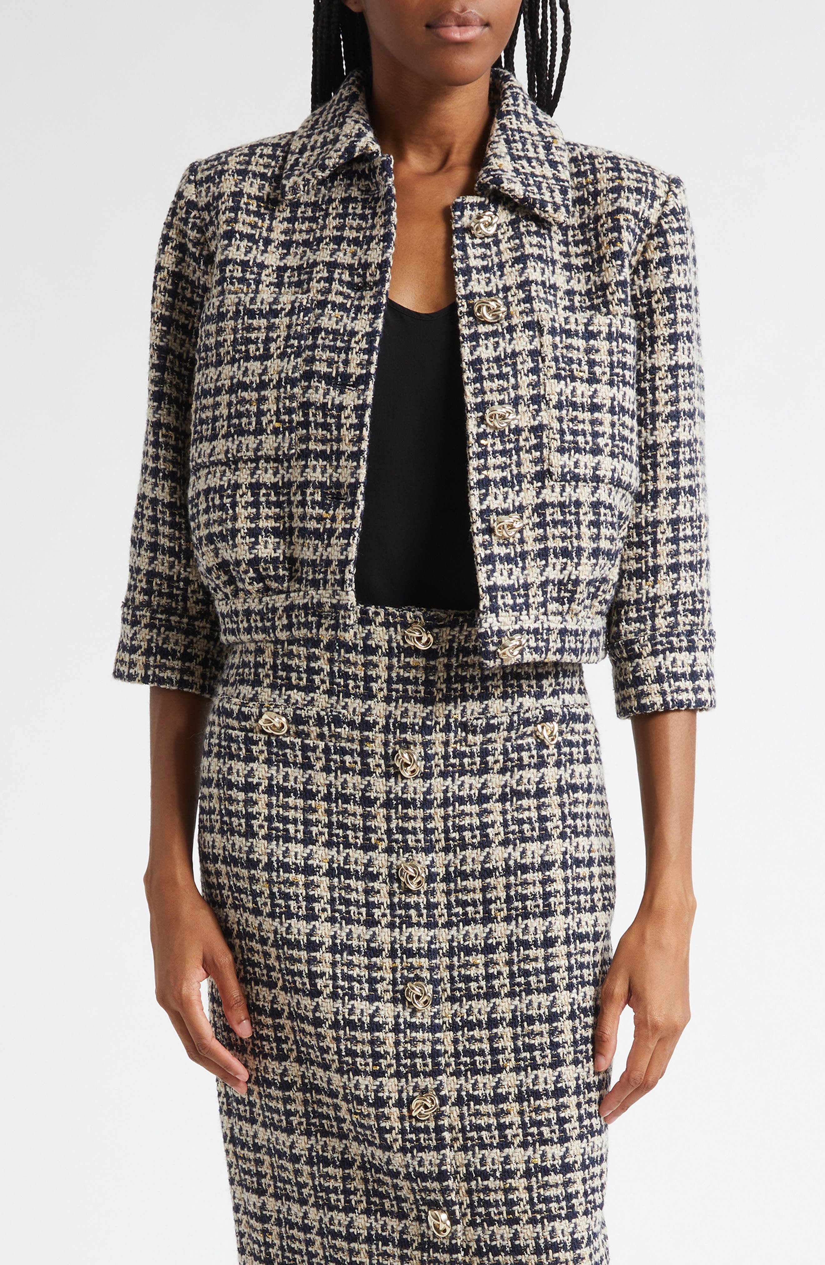 L'AGENCE Jia Crop Tweed Jacket