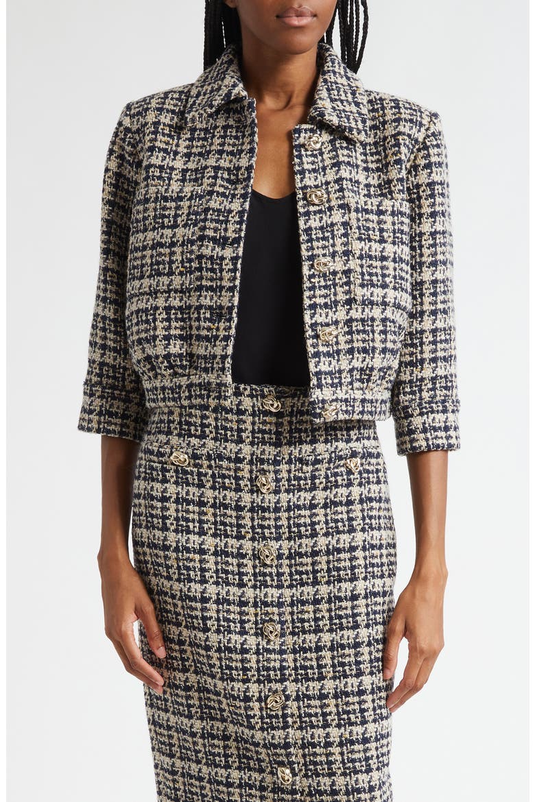 Jia Crop Tweed Jacket, Main, color, MIDNIGHT MULTI TWEED