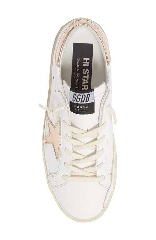 Golden Goose Hi Star Low Top Platform Sneaker In White/rose Gold