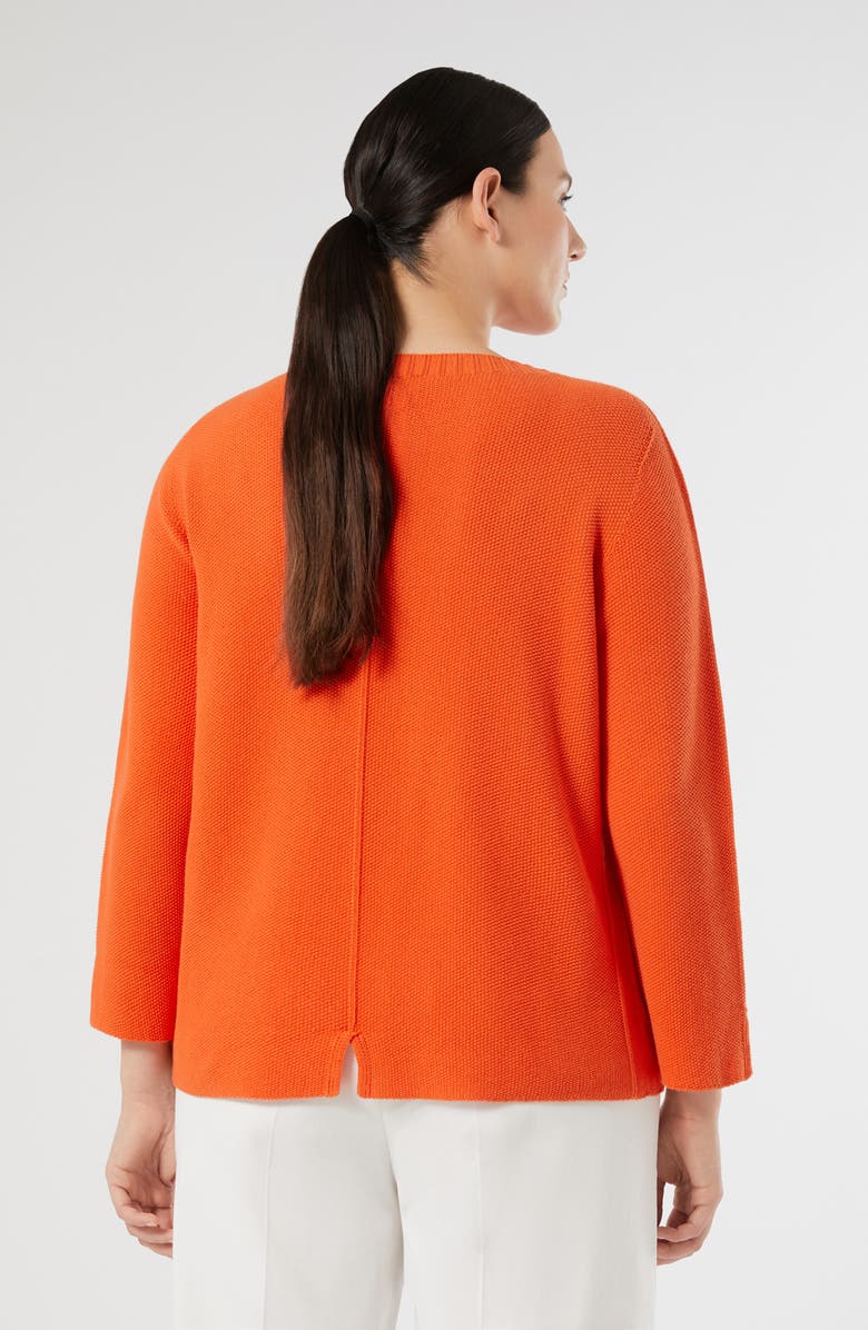 Marina Rinaldi Vafelio Slit Cotton Sweater, Alternate, color, Orange