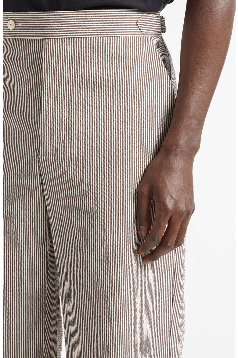 Café Stripe Seersucker Trousers, Alternate, color, BROWN WHITE