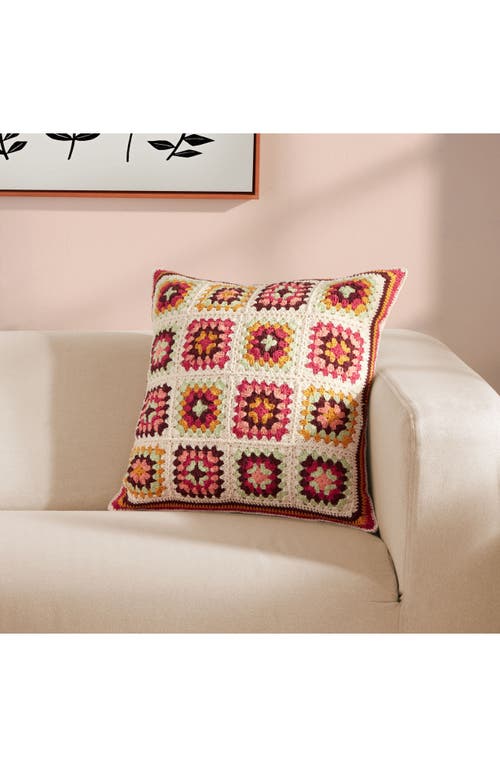 Roselli Trading Company Cozy Corner Crochet Throw Pillow In Beige Multi