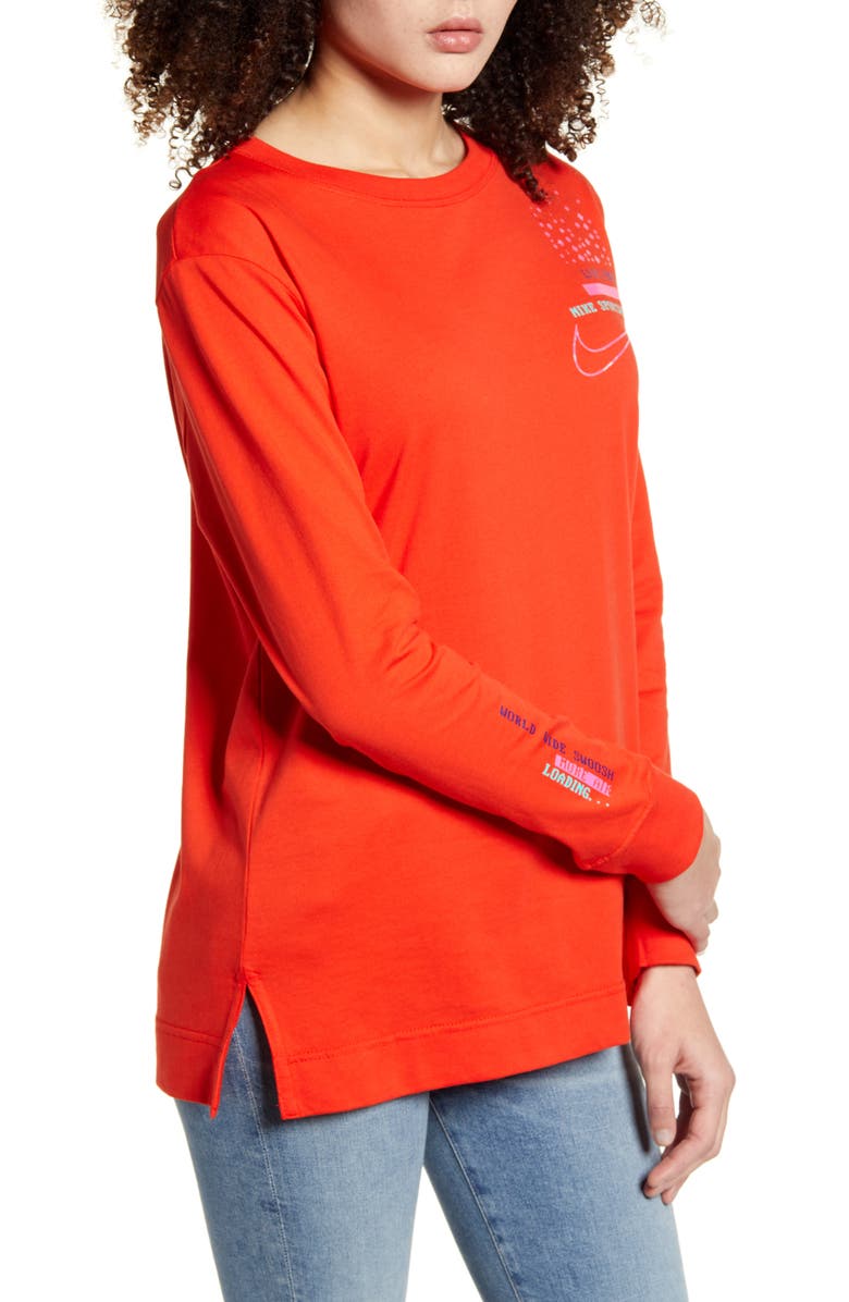 Nike Live Free Logo Graphic Long Sleeve Cotton Tee, Alternate, color,