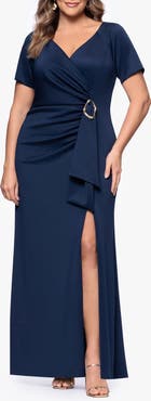 Xscape Evenings Ruched Drape Gown