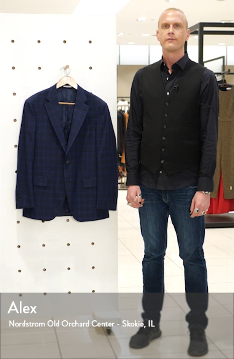 Flynn Classic Fit Windowpane Wool Sport Coat, sales video thumbnail