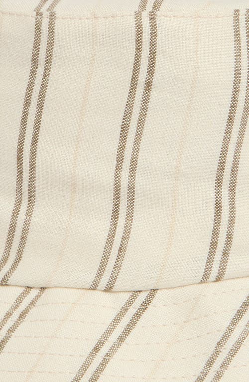 Vince Messa Stripe Hemp Bucket Hat In Cream