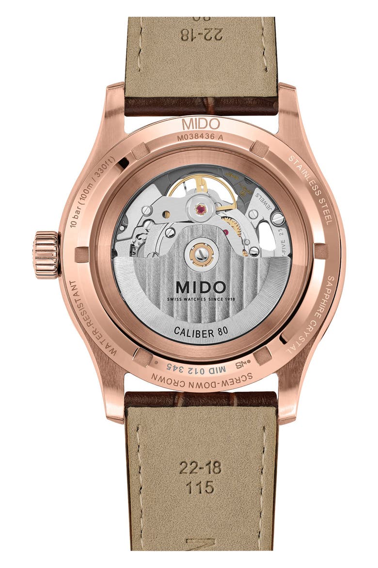 Ocean Star 200C Automatic Leather Strap Watch, 42.5mm, Alternate, color, BROWN