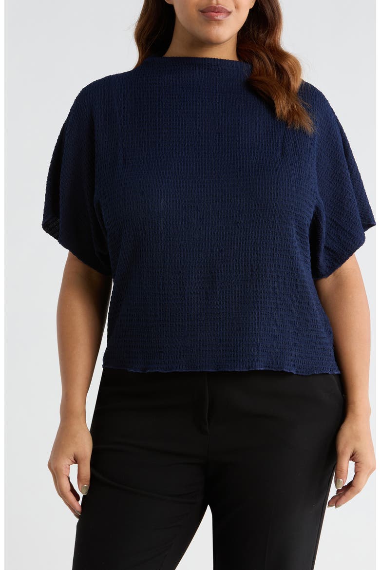 Pucker Knit Top, Main, color, CLASSIC NAVY