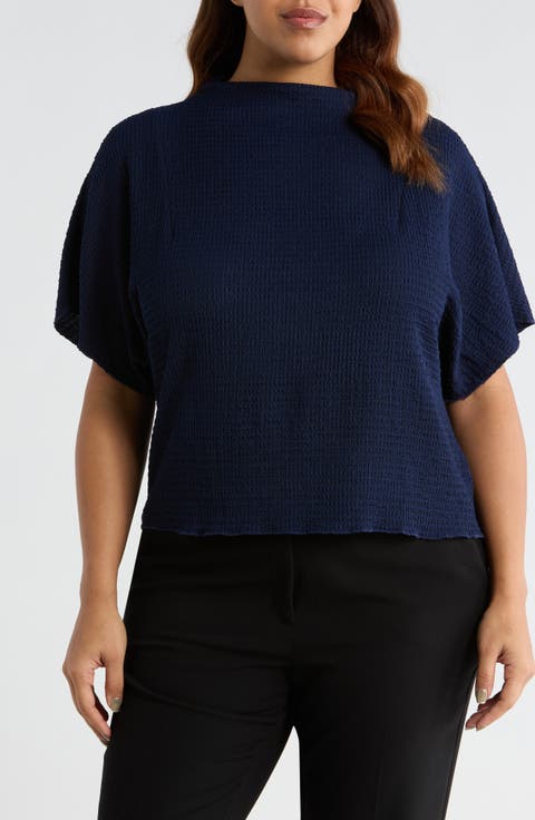 Pucker Knit Top (Plus)