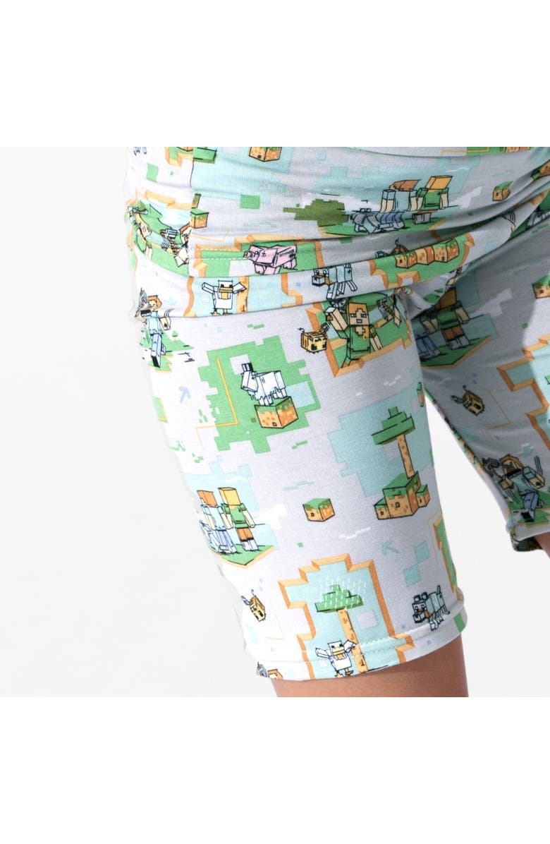 Bellabu Bear Minecraft Overworld Dreams Kids 2-Piece Short Sleeve & Shorts Pajama Set, Alternate, color, Minecraft Overworld Dreams