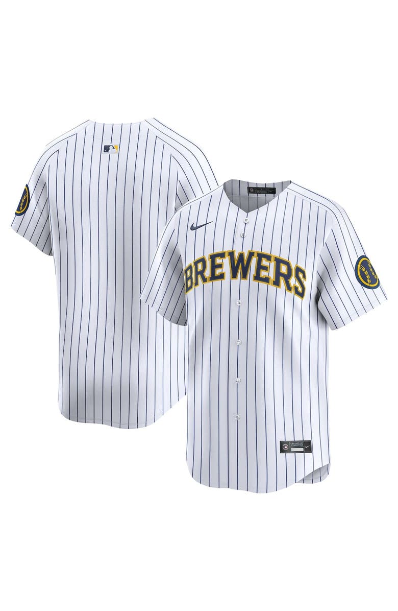 Nike Men's Nike White Milwaukee Brewers Alternate Limited Jersey, Main, color, 