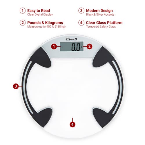 Escali Glass Platform Bathroom Scale In Multi