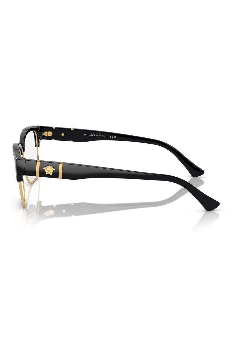 55mm Square Optical Glasses, Alternate, color, BLACK