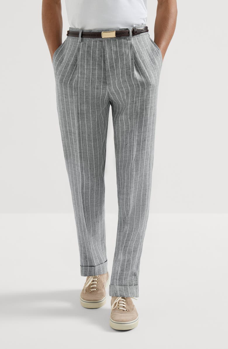 Brunello Cucinelli Twill trousers, Alternate, color, Medium Grey