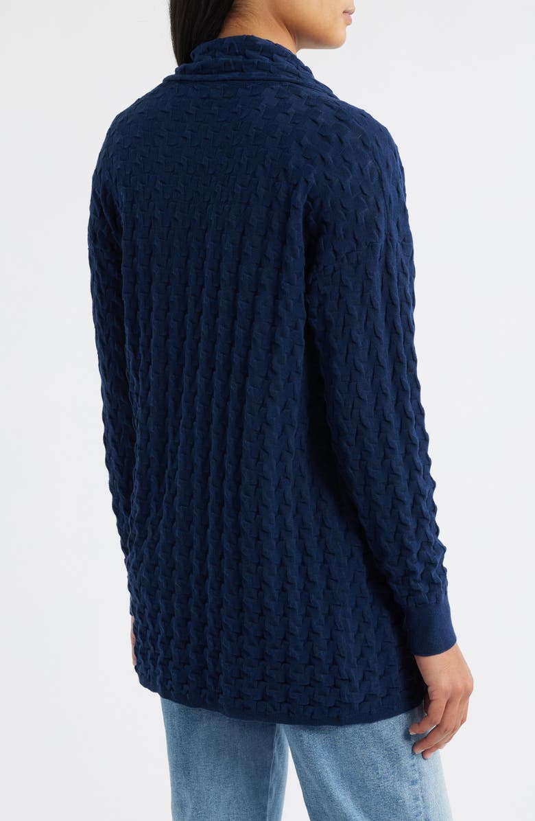 MARGARET O'LEARY 3-D Open Cotton Cardigan, Alternate, color, Ink