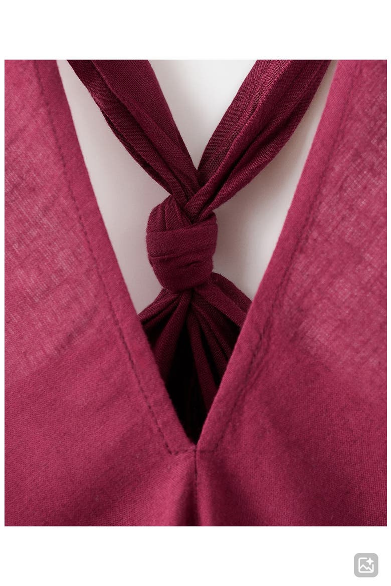 Crisscross Halter Linen Blend Top, Alternate, color, MAROON