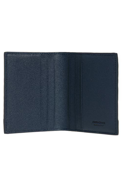 Ferragamo Gancio Monogram Embossed Leather Bifold Card Case