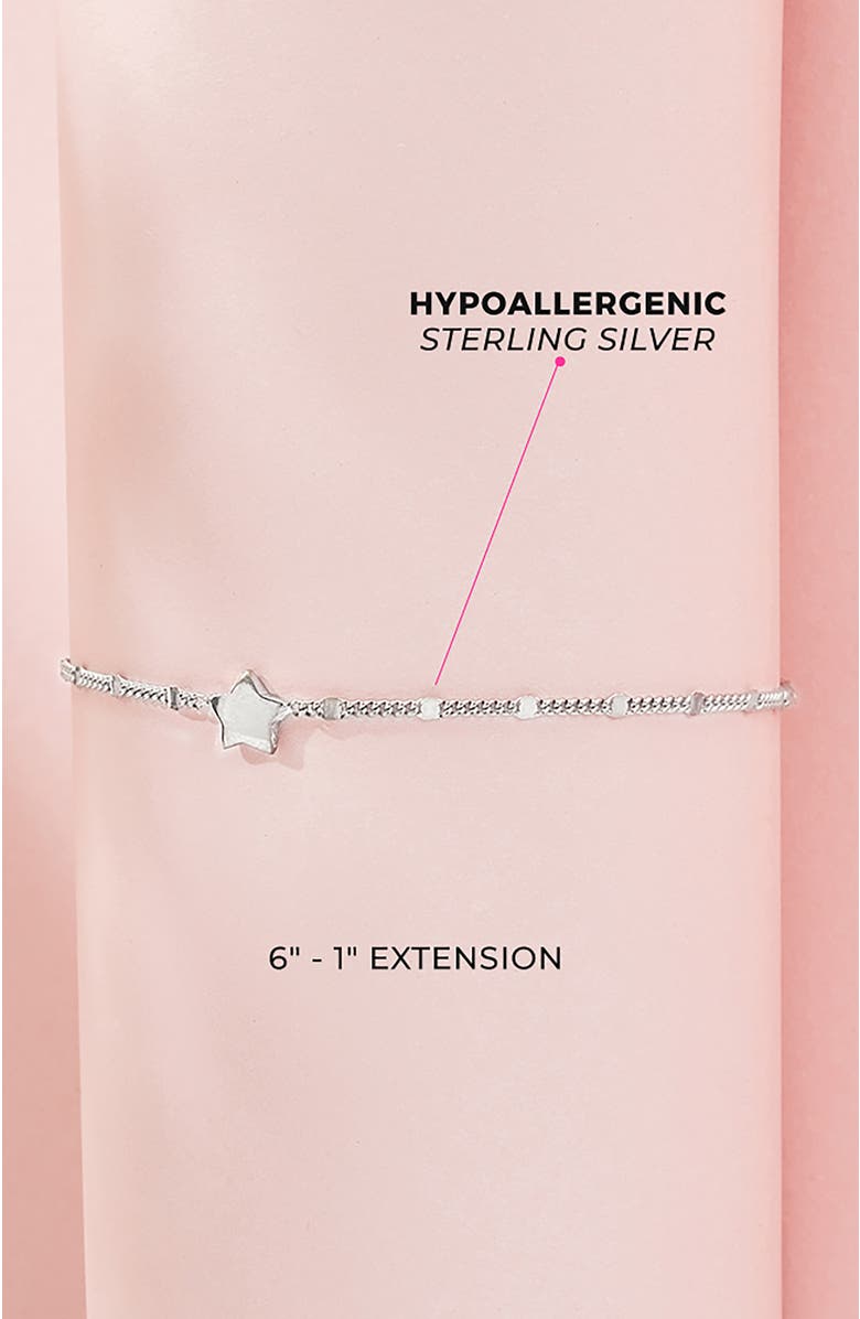 In Season Jewelry Puffed Linked Stars Link Bracelet, Alternate, color, 