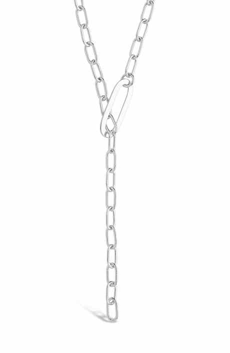 Sterling Forever Chain Link Lariat Necklace