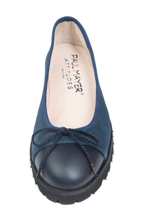 Paul Mayer Bravo Lug Sole Ballet Flat In Blue