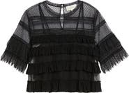 THE GREAT. Winter Lace & Mesh Top