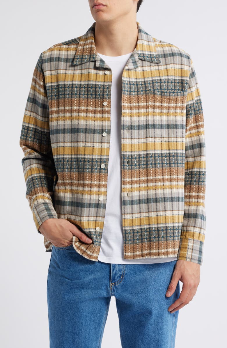 Percival Consign Ashdown Embroidered Flannel Button-Up Shirt, Main, color,