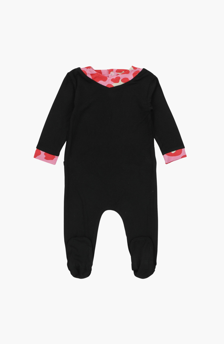 NoggiWear Leopard Footie, Main, color, Black / Red