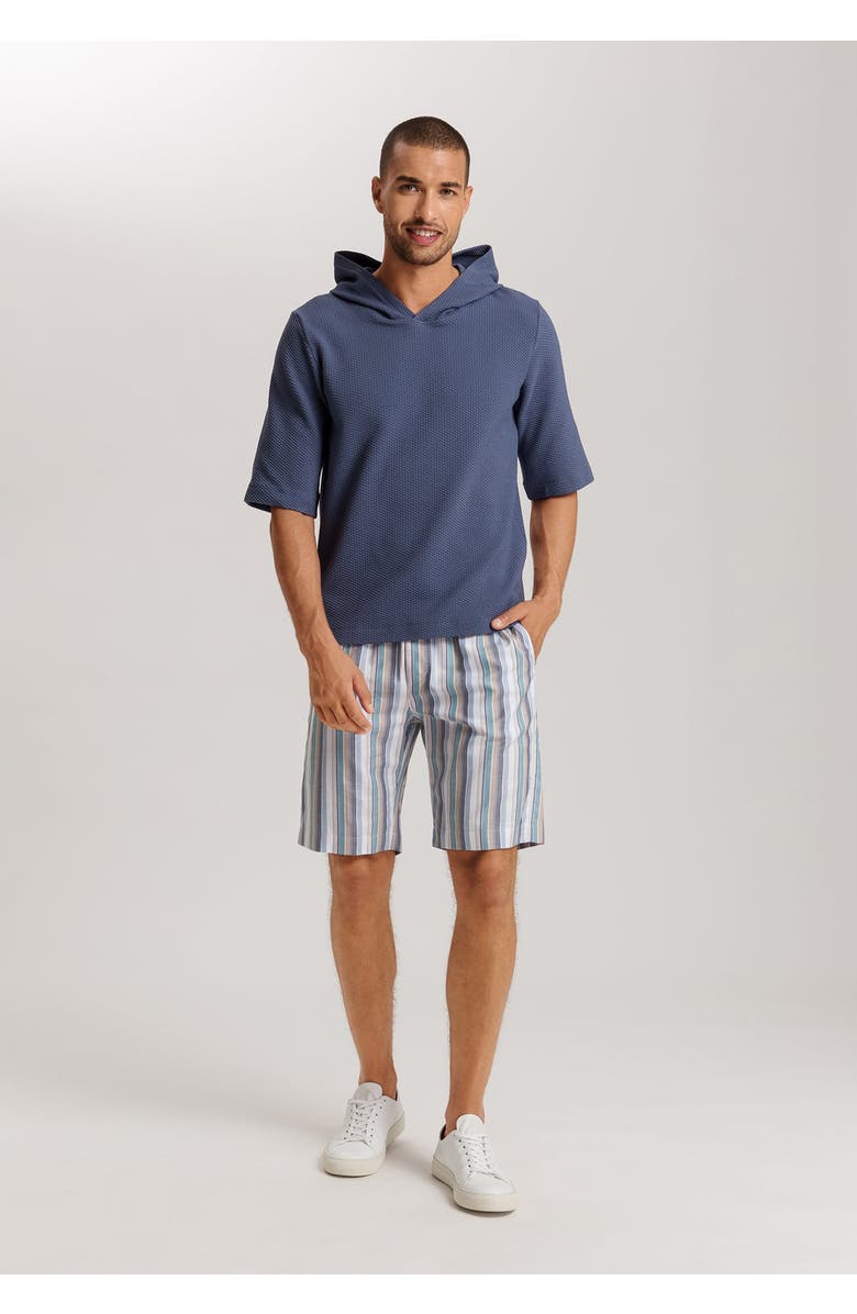 Hanro Smartwear Cotton Hoodie, Alternate, color, Vintage Indigo