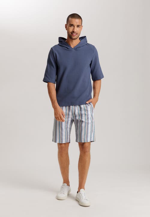 Hanro Smartwear Cotton Hoodie In Vintage Indigo