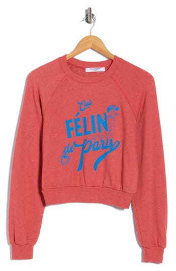 Project Social T Felin De Paris Shrunken Sweatshirt In Pink