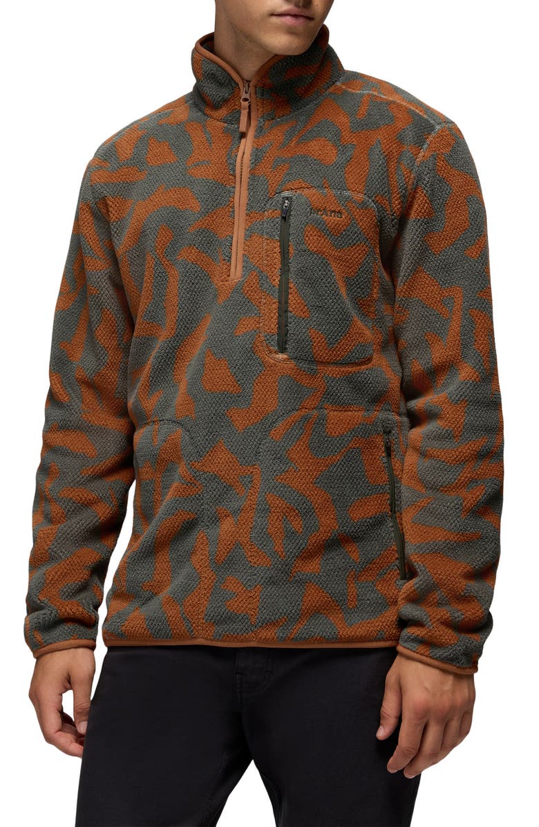 prAna Tuff Fluff Fleece Half Zip Pullover, Main, color, Thyme Freestyle