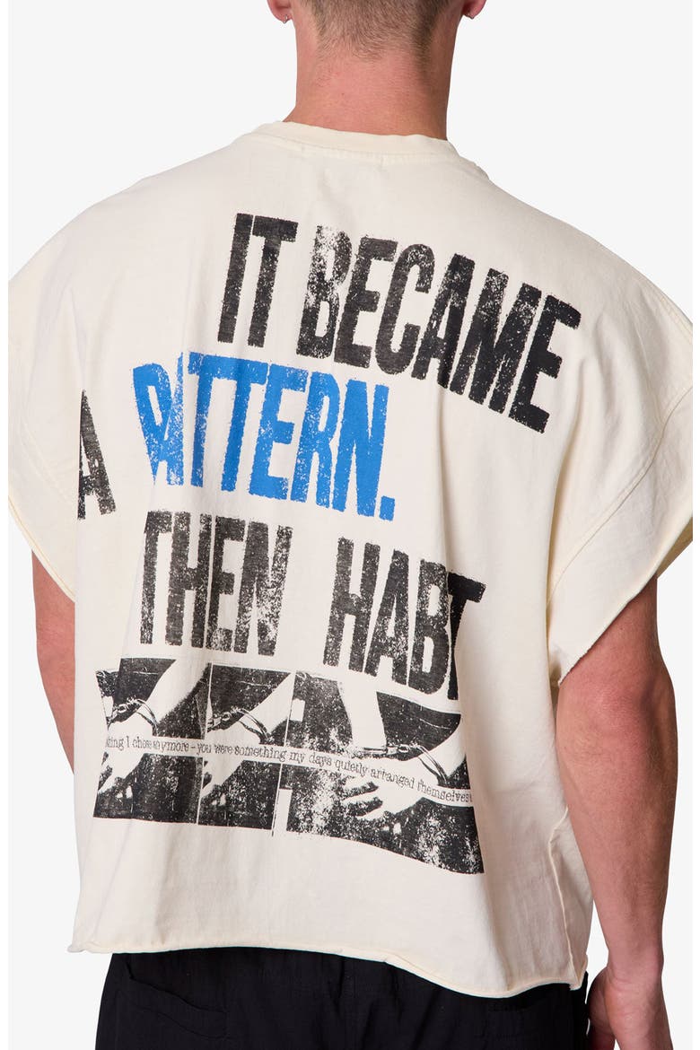 Stuck with Me Distressed Graphic Cutoff T-Shirt, Alternate, color, OFF WHITE